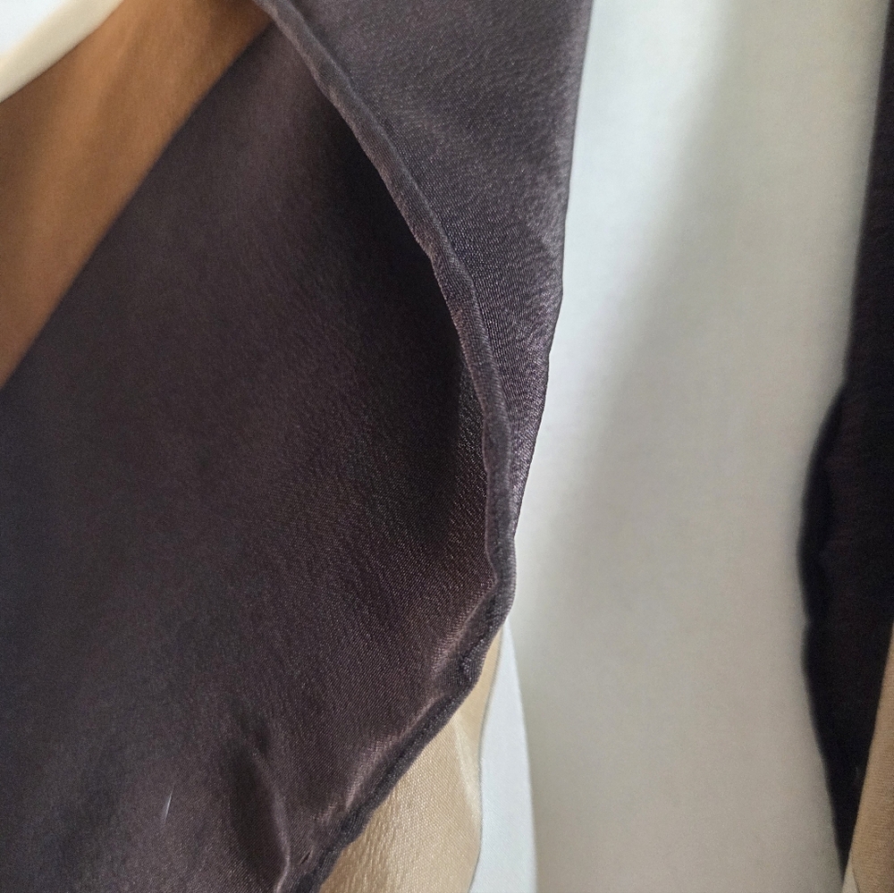 Vintage YVES SAINT LAURENT Silk Geometric Neutral Neckerchief Square Scarf - Picture 7 of 15